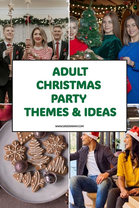 Christmas is the perfect time to get together with friends and family. Whether you’re planning for the office party or hosting a get-together at home, these adult Christmas party themes will ensure everyone has a memorable festive season. Christmas Set Up Ideas, Food Themes For Christmas Parties, Hallmark Christmas Themed Party, Christmas Morning Themed Party, Christmas Friends Party Ideas, Hosting A Christmas Party At Home, Hallmark Party Ideas, Fun Adult Christmas Party Ideas, Girls Christmas Party Themes