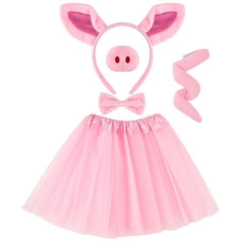 PRICES MAY VARY. Package includes: you will receive 1 set of pink animal costume accessories, which includes 1 pig ear headband, 1 pig nose, 1 bow tie, 1 pig tail, 1 pink tutu skirt, a total of 5 pieces, enough to meet your Halloween dress needs Suitable size: pig ear headband size is 10 x 7.1 inches, pig nose size is 2 x 2 inches, bow tie size is 3.9 x 2 inches, pig tail size is 13 inches, tutu skirt size is 11.8 inches, waist can be stretched from 16 inches to 32 inches, this size is suitable Pig Diy Costume, Farm Themed Halloween Costumes, Farm Animal Costumes For Adults, Diy Pig Costume Women, If You Give A Pig A Pancake Costume, Farm Animal Costumes Women, Piglet Costume Women, Pig Costume For Kids, 3 Little Pigs Costume