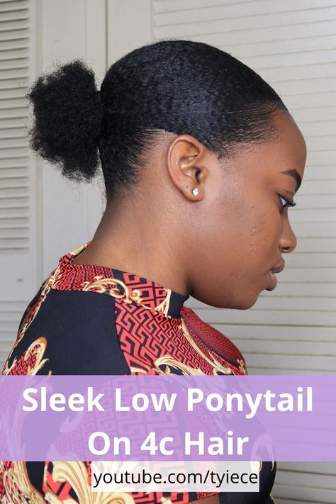 This is a sleek low ponytail on short 4c natural hair. The perfect tutorial for a slick back protective style without extensions. Watch video tutorial #naturalhair #4chair #type4hair #sleekbun Ponytail For 4c Hair, Slick Back On Short 4c Hair, 4c Hair Slick Back Bun, Slick Back Bun Natural Hair Short 4c, Slick Back Ponytail Natural Hair Short, 4c Hair Ponytail Styles, Slick Back Ponytail Natural Hair 4c, Natural Hair Ponytail Styles Low Buns, Slick Back Bun Natural Hair 4c Tutorial