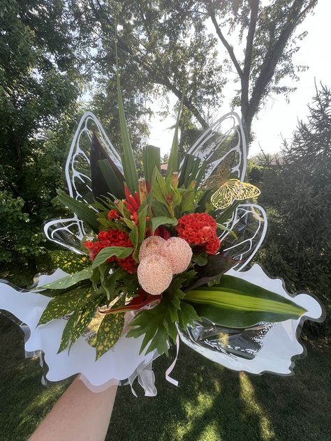 Butterfly flower arrangement. Exotic flowers arrangement Butterfly Flower Arrangement, Exotic Flower Arrangements, Butterfly Flower, Butterfly Flowers, Exotic Flowers, Inspired By Nature, Flower Arrangement, Baltimore, Flower Arrangements