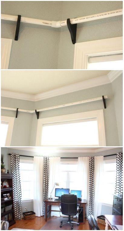 Diy Curtain, Buy Curtains, Pvc Pipes, Curtain Ideas, Diy Curtains, Pvc Pipe, Bay Window, Home Improvements, My New Room