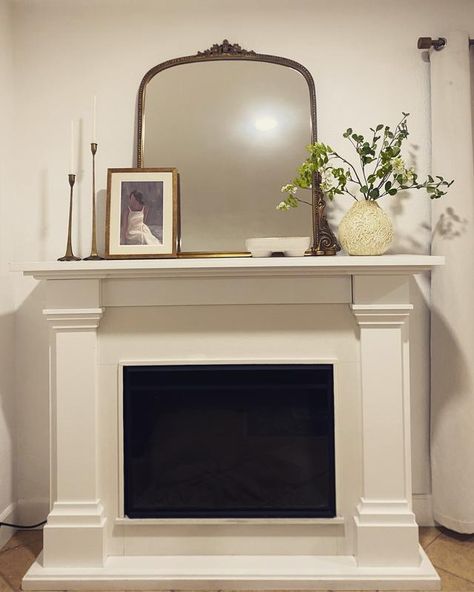 Anthropologie Mirror Fireplace, Anthropologie Mirror Mantle, Anthropologie Tv Console, Anthropology Mirror Mantle, Lamp On Mantle Fire Places, Anthropologie Mantle Decor, Mantle Above Fireplace, Mirror Above Mantel Fireplaces, Anthropologie Mirror Entryway