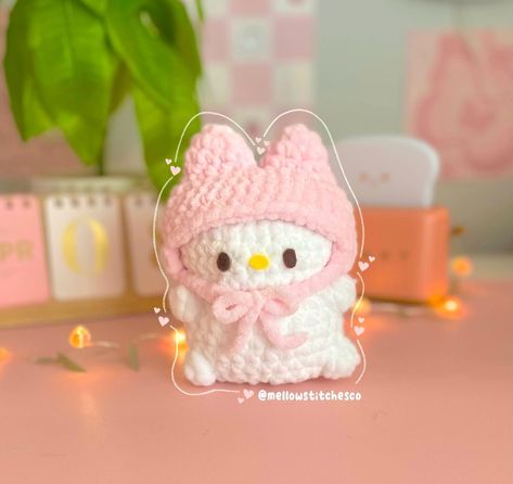 no sew my melody 🫶🏼🩷 this was a pattern test for @_stitched_creations !! i had the honor of testing for her again, and her patterns do not disappoint!! she is a perfect make for markets and they sell really well!! go grab yourself a copy 💕 🏷️ #crochetsanrio #mymelody #cutecrochet #crochet #crochetwithme #marketmakes #crochetmarket My Melody Crochet Pattern, My Melody Crochet, Crochet Stuff, No Sew, My Melody, A Pattern, Softies, Cute Crochet, Crochet Pattern