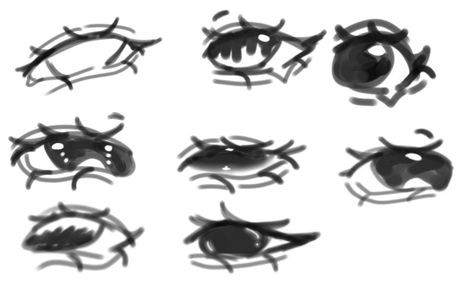 Eyes Different Shapes, How To Draw Eyes Jelly Artstyle, Different Eye Styles Drawing, Glasses Reference Drawing, Drawing Styles Ideas, Different Art Styles Ideas Inspiration, How I Draw Eyes, Eyes Art Styles, Eye Art Styles