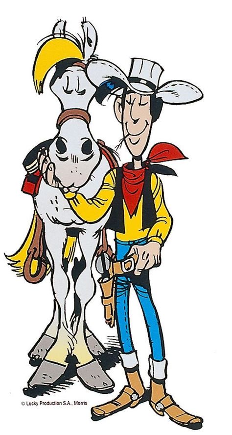 Luke Luke, Wilde Westen, Character Animation, Lucky Luke, Classic Cartoon Characters, Bd Comics, Funny Illustration, Illustration Character, Old Cartoons