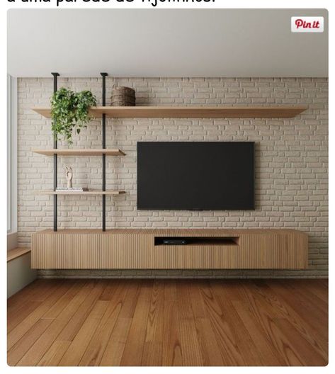 Small Living Room Media Wall, Tv On Large Wall, Tv Surround Ideas Tv Walls, Metal Tv Unit, Sideboard Tv Stand, Tv Kastenwanden, Tv Mural, Ruang Tv, Tv Fal