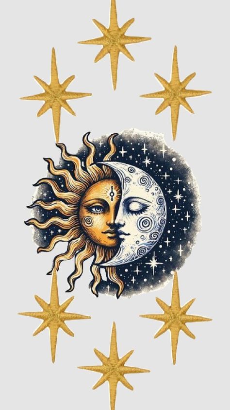 90s Sun And Moon Aesthetic, Sun And Moon Aesthetic, Journaling Photos, Wall Cover, Moon Aesthetic, Sun Moon Stars, Sun And Moon, Tattoo Styles, Screen Savers