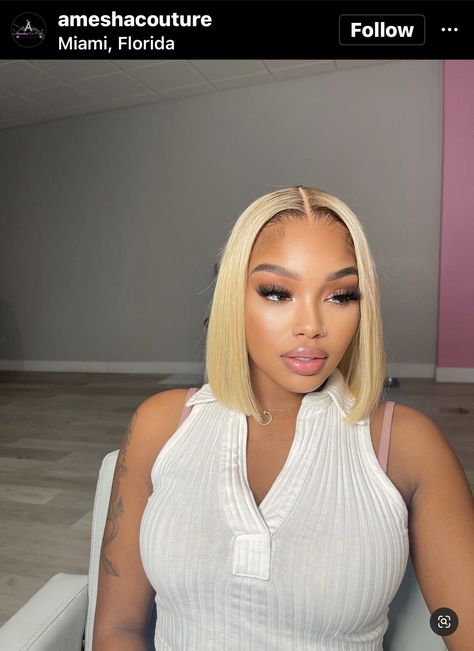 Frontal Wig Hairstyles, Blonde Bob Hairstyles, Sew In Hairstyles, Short Sassy Hair, Sassy Hair, Braids With Weave, Short Black Hairstyles, Short Blonde Hair, Baddie Hairstyles