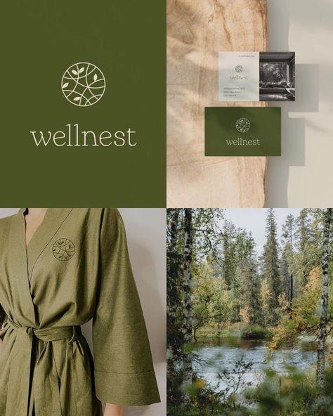 some bits of recent portfolio work / wellness retreat concept 🌱 wouldn’t mind to relax in the middle of nowhere. hope you like it 😌 #branding #graphicdesign #graphicdesigner #creative #logodesign #brandingdesign #brandidentity #branding #branddesign #brandingconcept #smallbusiness #ontwerper #grafischontwerp Retreat Logo Design, Holistic Wellness Branding, Relaxing Branding, Wellness Branding Design, Sage Branding, Boutique Hotel Branding, Relax Logo, Retreat Branding, Retreat Logo