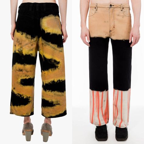 Bleach Pants, Fabrics And Textiles, Haine Diy, Diy Jeans, Bleached Jeans, Eckhaus Latta, Diy Vetement, Bleached Denim, Ropa Diy