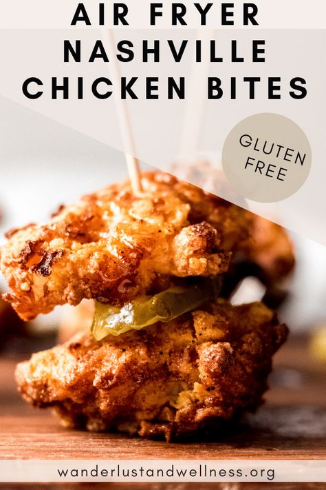 Nashville Hot Chicken Bites, Nashville Chicken, Chicken Bites Recipes, Kentucky Fried Chicken, Nashville Hot Chicken, Air Fried Food, Nashville Hot, Air Fryer Oven Recipes, Air Fry Recipes