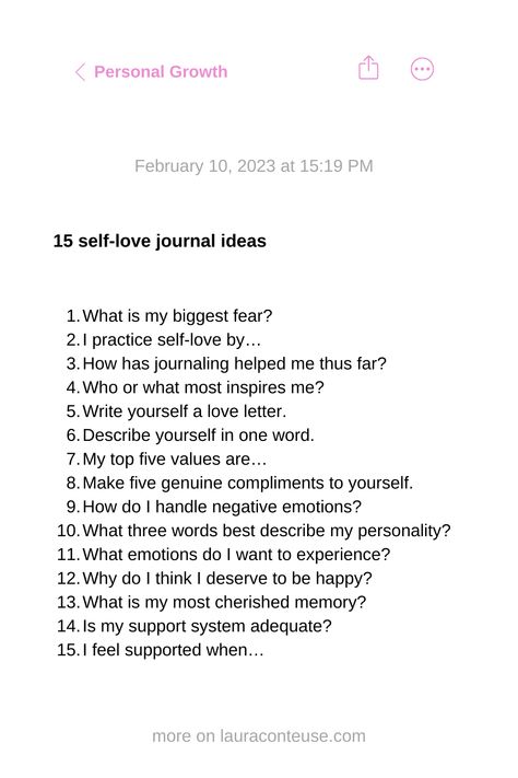 a white background pin that says Self-Love Journal Ideas Journal Promos For Self Love, Ways To Practice Self Love, How To Start Loving Yourself, Self Love Writing, Self Love List, Journal Prompts Self Love, Relaxation Ideas, Bullet Journal Contents, Learn To Love Yourself