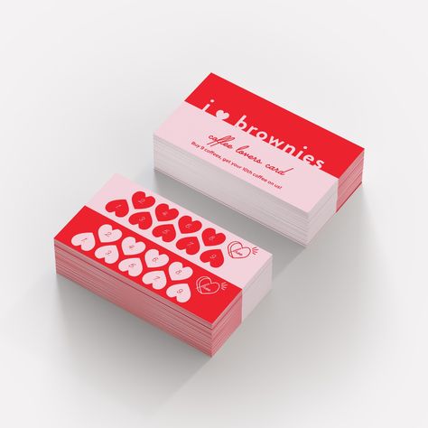 Pink and Red coffee loyalty card design Heart Packaging Design, Pink Red Packaging, Loyalty Cards Ideas, Loyalty Cards, Pink Red Branding, Cafe Loyalty Card Design, Coffee Loyalty Card, Pink And Red Branding, Japan Branding