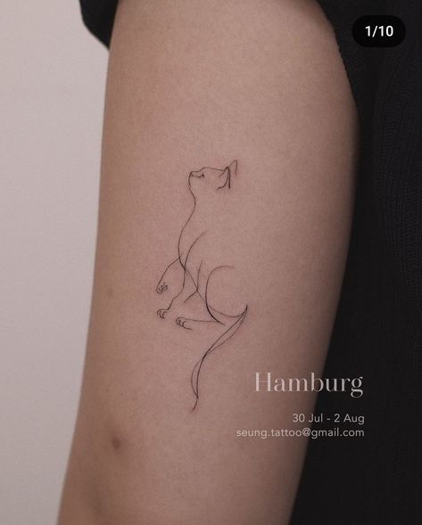 Grey And White Cat Tattoo, Cat Wrist Tattoo, Tattoo With Cat, Fineline Cat Tattoo, Feline Tattoo, Heels Poses, Simple Cat Tattoo, Minimalist Cat Tattoo, Harry Tattoos