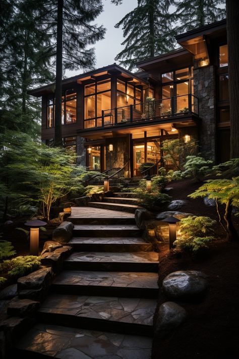 Touring 70+ Strikingly Beautiful Forest Homes That Bring the Outdoors In - Days Inspired California Architecture, Woodland House, Earthy Home, Forest Cabin, Modern Mountain Home, Style Cottage, Modern Mountain, Hus Inspiration, Beautiful Forest