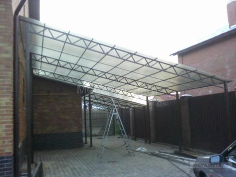 Aluminum Carport, Car Porch, Steel Beam, Roof Trusses, Steel Beams, Shed Design, Industrial House, Shed Plans, Beams