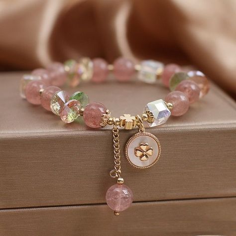 Strawberry Crystal, Good Things In Life, Inexpensive Jewelry, Pretty Jewelry Necklaces, Enjoy Every Moment, Mexican Jewelry, Beads Bracelet Design, Magical Jewelry, Jewelry Accessories Ideas