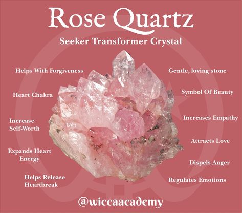 Rose Quartz Witchcraft, Rose Quartz Affirmation, Tarot Intuition, Benefits Of Rose Quartz, Crystal Grimoire, Crystal Knowledge, Witch Season, Tarot Divination, Spiritual Witch