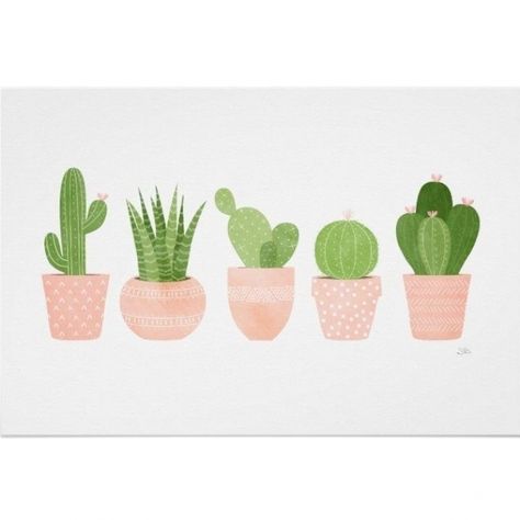 Cactus Paintings, Garden Poster, Cactus Poster, Cactus Drawing, Cactus Illustration, Cactus Wall, Cactus Diy, Cactus Painting, Succulent Wall