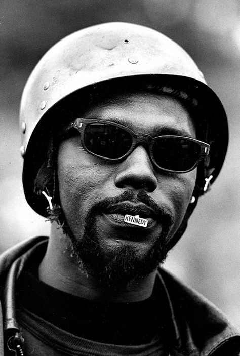 Motorcyclist with Kennedy pin, 1966 - Steve Schapiro Mustache And Goatee, History Subject, Gelatin Silver Print, Smithsonian Institution, Civil Rights Movement, Publishing Company, White Image, The Godfather, Black Star