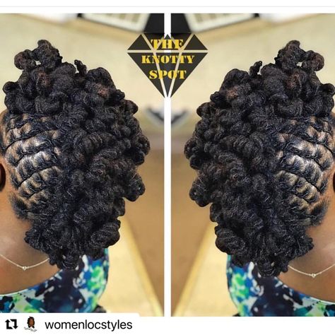 Women Locstyles on Instagram: “・・・​​​​​​​​ Here is yet another creative Mohawk done by @theknottyspot who always deliver creative styles. Love this #locstylesforwomen…” Mohawk Locs, Hair Growth Hacks, Joy Hair, Loc Hairstyles, Dreads Girl, Short Locs Hairstyles, Faux Locs Hairstyles, Dreadlock Style, Dreadlock Styles