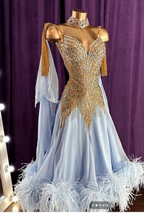 Lace Long Skirt, Ballroom Dance Outfits, Smooth Ballroom Dress, Latin Competition Dress, Smooth Dance Dresses, Ballroom Gowns Dance, Ballroom Dress Inspiration, Dancesport Costume, Standard Dance Dress