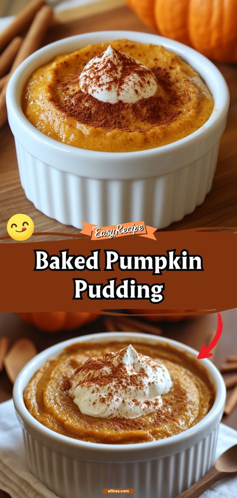 Embrace the essence of fall with this baked pumpkin pudding, a creamy, spice-filled treat that warms you from the inside out. #PumpkinPudding #FallDesserts #BakedGoodness Pumpkin Pudding Recipes Easy, Pumpkin Spice Pudding, Baked Pudding, Pumpkin Pudding Recipes, Canned Pumpkin Recipes, Easy Pudding Recipes, Cheese Pudding, Easy Puddings, Pumpkin Custard