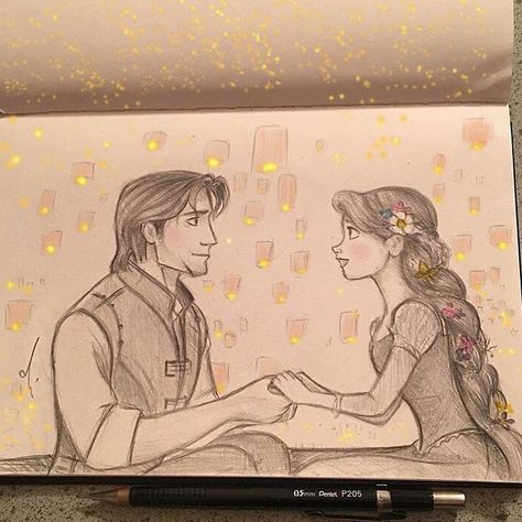 DISNEY • ART on Instagram: “💕Comment your time 💟Follow my other account @colorartstyle - Cr: @diana1992d #colors #colours #colorful #happy #lovely #food #drinks…” Rapunzel Sketch, Rapunzel Drawing, Disney Drawings Sketches, Fairy Paintings, Drawing Ideas List, Cool Pencil Drawings, Burn Book, Disney Sketches, Girly Drawings