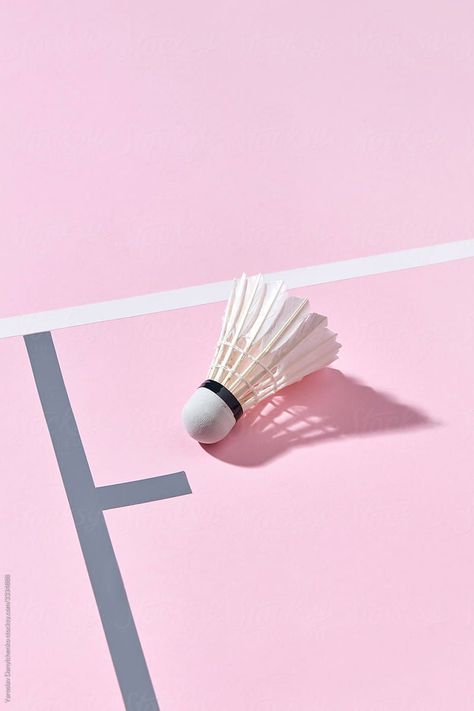 Badminton shuttlecock from feathers on a court. by Yaroslav Danylchenko for Stocksy United Pink Badminton, Badminton Shuttlecock, Badminton Court, Olah Raga, Sport Court, Blood Type, Badminton, Feathers, Royalty Free Stock Photos