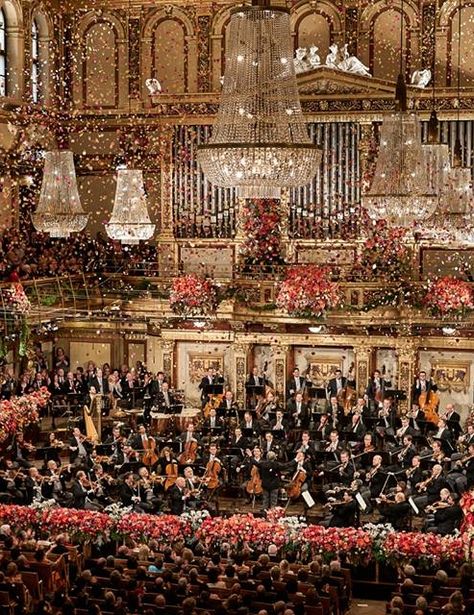 New Year Concert, Orchestra Concerts, Vienna Philharmonic, Rolex Cellini, A Night At The Opera, Christmas Concert, Concert Aesthetic, Pablo Neruda, Symphony Orchestra