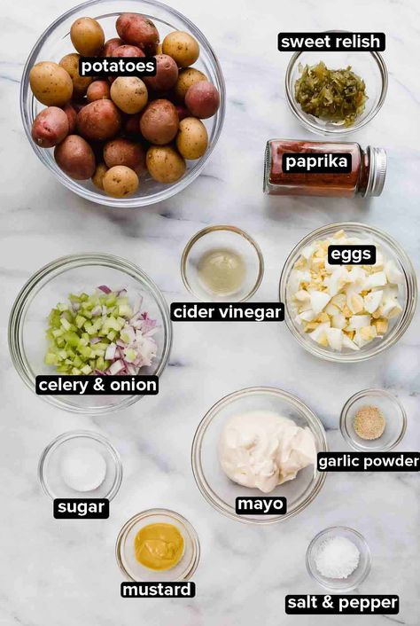 Egg Salad Potato Salad, Potato Salad Without Mustard, Potato Salad With Mini Potatoes, Baby Potato Salad Recipe, Patato Salad, Baby Potato Salad, Homemade Potato Salad, Chicken Potato Salad, Potato Salad Recipes