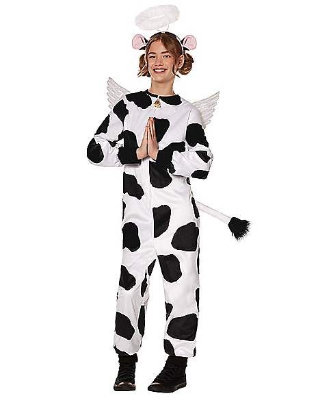 Kids Holy Cow Union Suit Costume - Spirithalloween.com Funniest Costumes, Holy Cow Costume, Home Halloween Costumes, Halloween Costume Puns, Jumpsuit Costume, Cow Costume, Black And White Cow, Suit Costume, Union Suit