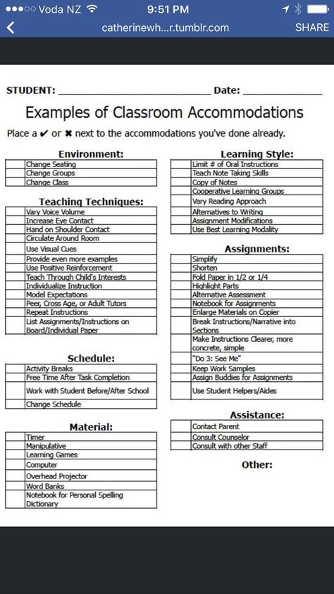 Kindergarten Accommodations, What I Need Time Classroom, Iep Accommodations List, Iep Accommodations For Middle School, Mtss Interventions Middle School, Check In Check Out, School Bcba, Classroom Accommodations, Special Education Accommodations