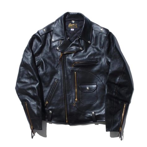 The Real McCoys Buco J-24 Black Men's Leather Jackets, Motorbike Jackets, Motorcycle Jackets, Riders Jacket, Black Clutch, Vintage Models, Leather Jacket Black, Leather Jacket Men, Motorcycle Accessories