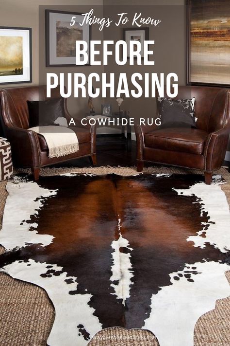 Cowhides last many years and are meant to hold up to an active family with children, pets, and occasional spills! Rugs in living room, Living Room Decor, Living Room Ideas, Rugs in Bedroom, Rugs in Dinning Room, Home Decor, Interior Design Inspiration, Interior Decor, Luxury Designs, Home Styling, Modern Living Room, Farmhouse Living Room! #cowhide #cowhiderug #luxurydesign #cowskin #homedecor #interiordesign #rustichome #westerndecor #westernfurniture Farmhouse With Cowhide Rug, Cowhide In Living Room, Raw Hide Rug Living Room, Living Rooms With Cowhide Rugs, Cowhide Rug On Top Of Rug, Cow Hide Rugs Under Dining Table, How To Style Cow Hide Rug, Styling A Cowhide Rug, Cow Print Rug Living Room Decor