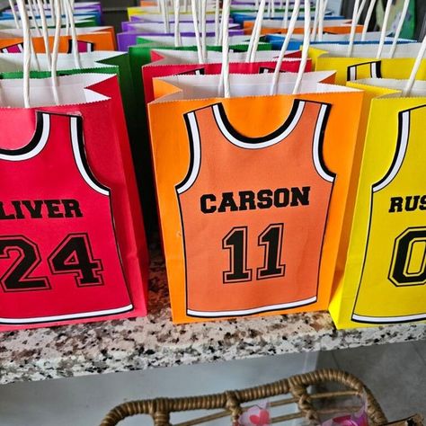 Basketball Favor Bags Candy Bag Goody Bag Favor Ideas Jersey Basketball Party Sports Party Instant Download Adobe Reader Edit - Etsy Australia Basketball Treats, Basketball Party Favors, Lolly Bags, Jersey Party, Basketball Party, Jersey Basketball, Party Business, Kids Basketball, Sports Party