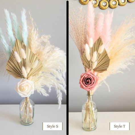 Affordable Wedding & Event Centerpieces Set 4, 6, 12 Including Pampas With Vase, Rustic Wedding Decor, Event Decor, Party Decor, Baby Shower - Etsy Pampas Centerpiece, Palm Leaf Wedding, Baptism Decor, Wedding Cake Flowers, Event Centerpieces, Pink Terracotta, Boho Wedding Cake, Bouquet Bridesmaid, Event Centerpiece