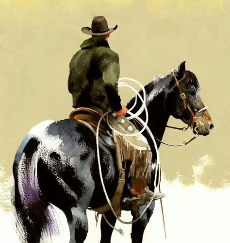 Cowboy Paintings, Western Watercolor, Mountain People, Cowboy Wall Art, Cowboy Artists, Paint Store, Cowboy Stuff, Horse Paintings, Western Artwork