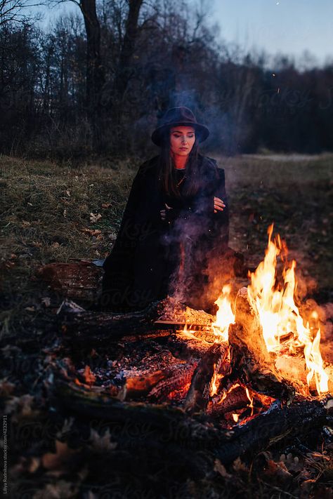 Fire In The Forest, Portrait Of Woman, Surreal Portrait, Burning Fire, Fire Photography, Woman In Black, Photography Posing Guide, Man Sitting, Posing Guide