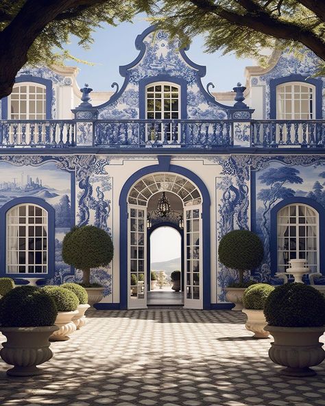 Midjourney Architecture | AI Architecture | AI Art & Design (@aiforarchitects) • Instagram photos and videos French Buildings Architecture, Chateau Architecture, Gazal Gupta, Portuguese House, Portuguese Architecture, Portuguese Azulejos, Structure Building, Dutch Architecture, Architecture Facade