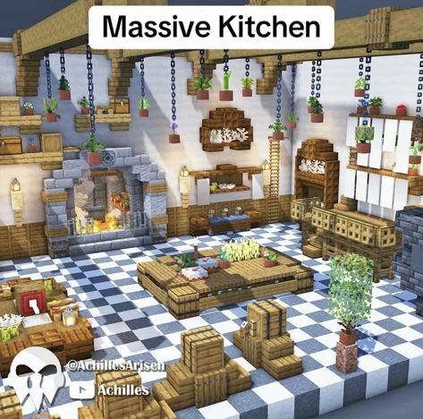 Minecraft Castle Kitchen Ideas, Minecraft Giant Library, Sunroom Minecraft, Minecraft Mansion Interior Ideas, Outdoor Kitchen Minecraft, Lounge Room Minecraft, Dinner Table Minecraft, Minecraft Dining Hall, Minecraft Building Ideas Kitchen