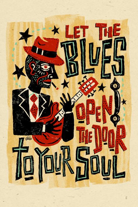 Speakin' the Blues: Awesome Blues Art! Arte Jazz, Art Musical, Foto Transfer, Jazz Poster, Blues Festival, Blues Artists, Hiasan Bilik, Art Ancien, Blue Poster