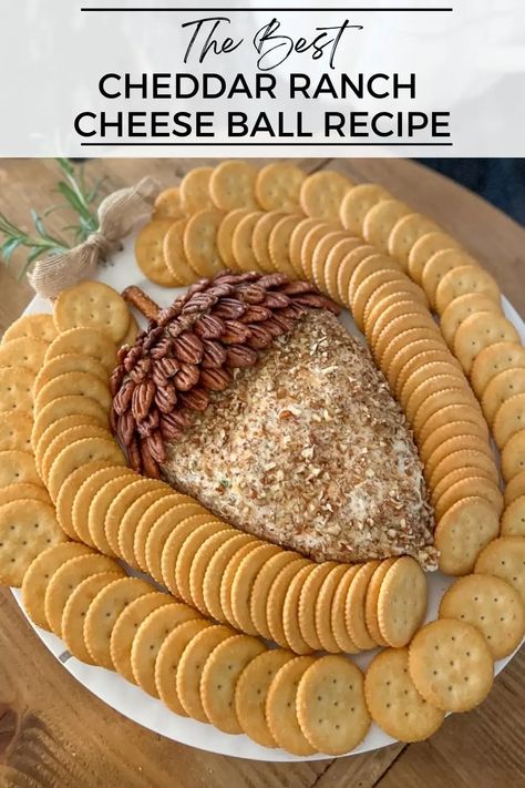 Ranch Cheese Ball, Easy Make Ahead Appetizers, Cheese Ball Recipe, Thanksgiving Snacks, Make Ahead Appetizers, Charcuterie Inspiration, Thanksgiving Treats, Cheese Ball Recipes, Bread Appetizers