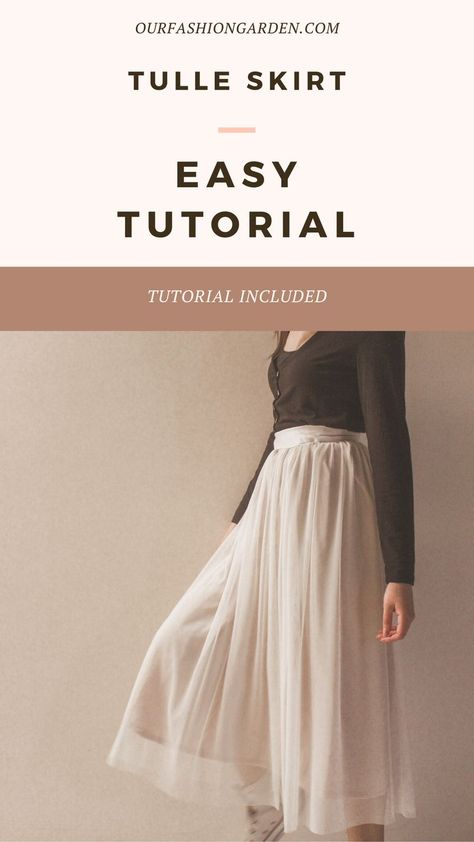 DIY Sewing clothes Make your perfect tulle skirt Chiffon Skirt Pattern, Flowy Skirt Pattern, Layered Skirt Pattern, Tulle Skirt Pattern, How To Make A Tulle Skirt, Tulle Circle Skirt, Adult Tulle Skirt, Diy Tulle Skirt, Long Skirt Pattern