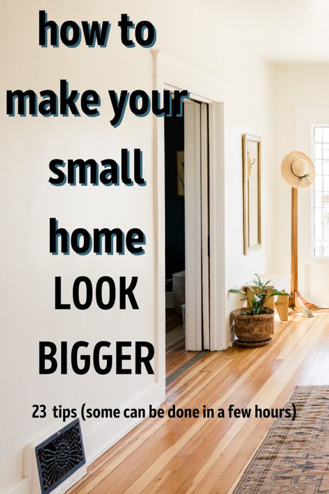 small homes, how to make small home big, small home look bigger, diy home tutorials Small House Hacks, Small House Renovation, Små Rum Lidt Plads, Aesthetic Interior Design, Design Tricks, Small House Interior, Small House Decorating, Hemma Diy, Small Living Room Decor