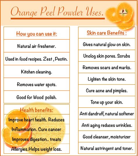 Orange Benefits, Essential Oil Hacks, Oranges Benefits, Diy Vitamin C Serum, Orange Peel Powder, Orange Powder, Beginner Skin Care Routine, Mask Recipes, Rich Food