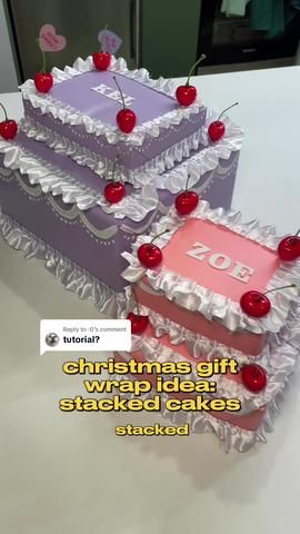 Replying to @sammie HERE YOU GO DIVAS!! Go wrap the cutest little cake... | Gift Wrap Ideas | TikTok Cake Gift Box Diy, Birthday Gift Wrap Ideas, Birthday Cake Present, Cute Ways To Wrap Gifts Birthdays, Homemade Gift Wrap, Unique Present Wrapping Ideas, Birthday Cake Gift Box Ideas, Creative Wrapping Ideas Birthday, Birthday Card Box Ideas Diy