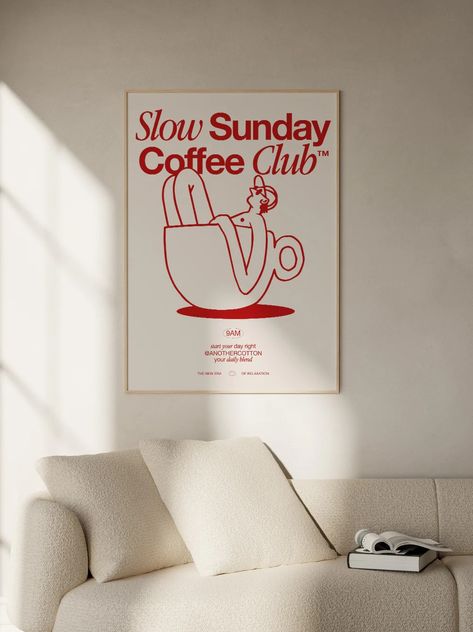 coffee gift – AnotherCottonLab Coffee Graphics, Coffee Menu Design, Coffee Shop Menu, Slow Sunday, Sunday Coffee, Club Poster, Coffee Illustration, Coffee Tees, Coffee Club