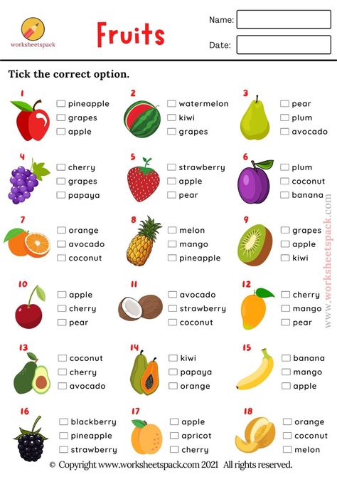 ESL Free Quizzes for Kids - worksheetspack Fruit Worksheets For Kids, Food Worksheets For Kids, Fruit Worksheet, Fruit Quiz, Quiz For Kids, Ingles Kids, Quizzes For Kids, Free Quizzes, Picture Quiz