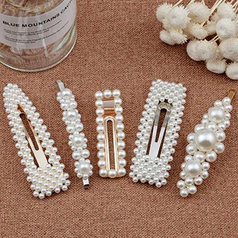 Makeup Hair Clips, Pearl Hair Clip Wedding, Bridal Hair Barrettes, Pearl Hair Accessories, Pearl Hair Clips, Bridal Hair Pins Pearl, Beaded Hair Clips, Hair Accessories Pearl, Elegant Hair